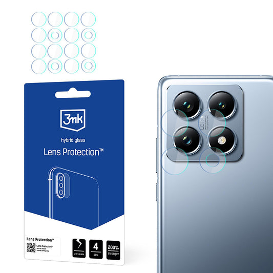 Película protetora para Câmara Traseira 3MK Protection para Xiaomi 14T Pro / 14T, Vidro Flexível, Conjunto de 4 peças, Transparente