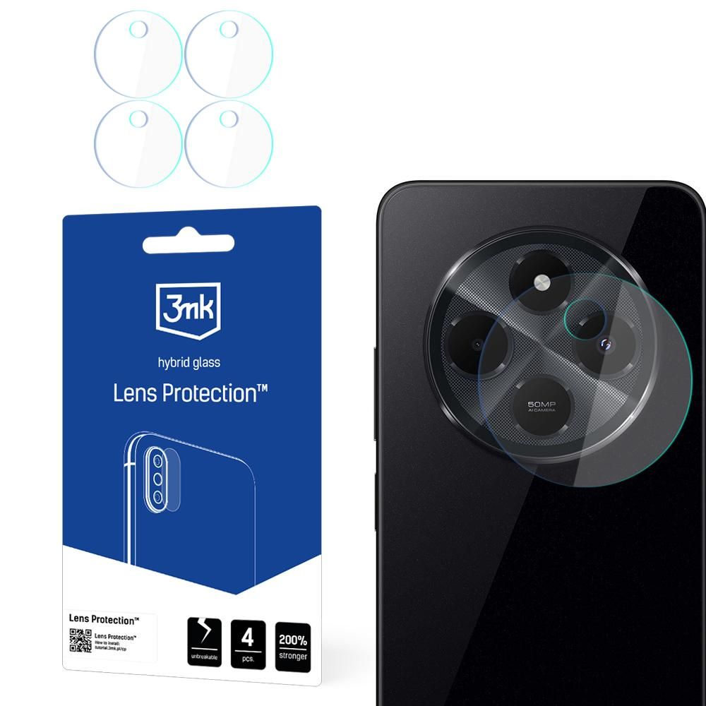 Película protetora para Câmara Traseira 3MK Protection para Xiaomi Poco C75 / Redmi 14C, Vidro Flexível, Conjunto de 4 peças, Transparente
