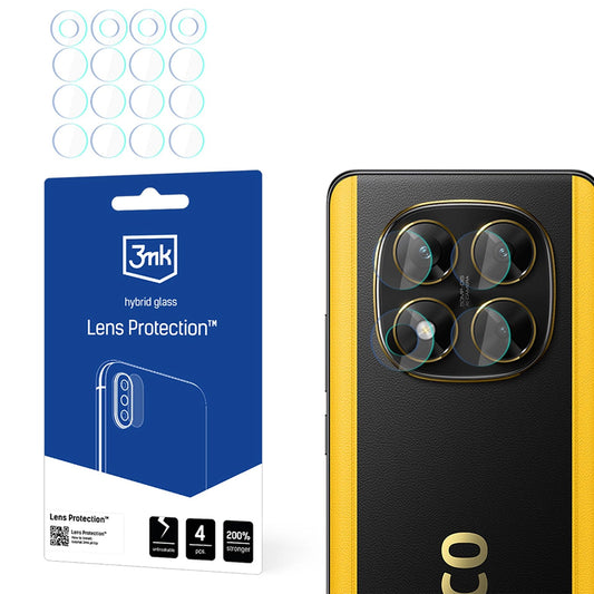 Película protetora para Câmara Traseira 3MK Protection para Xiaomi Poco X7, Vidro Flexível, Conjunto de 4 peças, Transparente
