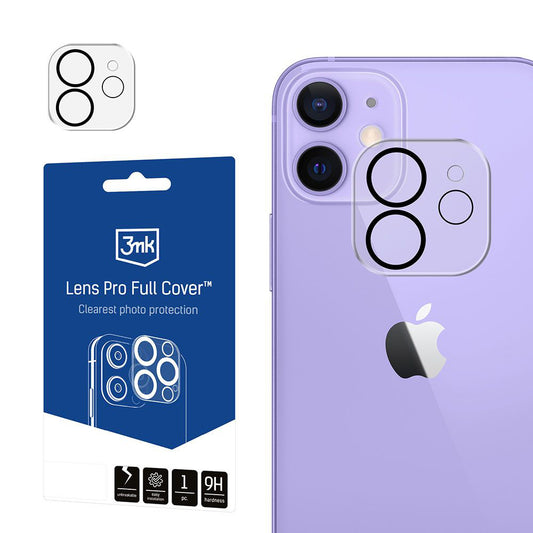Película protetora para Câmara Traseira 3MK Protection Pro para Apple iPhone 12, Vidro Temperado, Preto