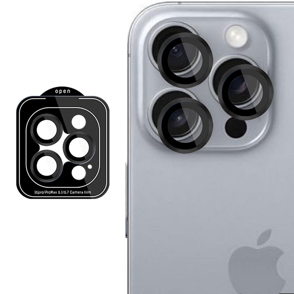 Película protetora para Câmara Traseira 3MK Protection Pro para Apple iPhone 16 Pro Max / 16 Pro, Vidro Temperado, Preto