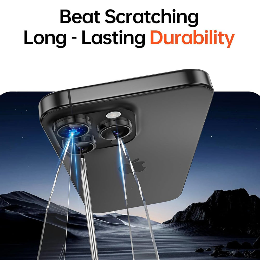 Película Protetora de Câmera Traseira 3MK Protection Pro para Apple iPhone 17 Pro Max / 17 Pro, Vidro Temperado, Preta