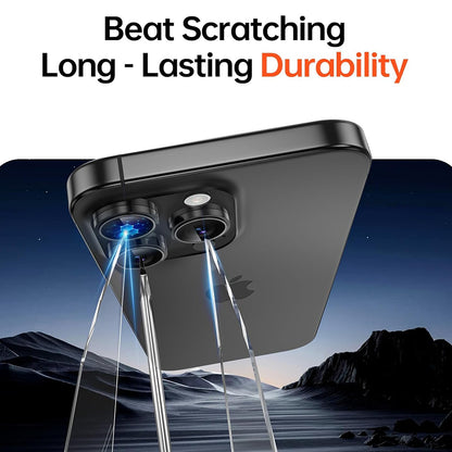 Película Protetora de Câmera Traseira 3MK Protection Pro para Apple iPhone 17 Pro Max / 17 Pro, Vidro Temperado, Preta