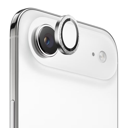 Película Protetora para Câmera Traseira Blueo Glitter Diamond Metal Frame para Apple iPhone 17 Air, Vidro Temperado, Prateada