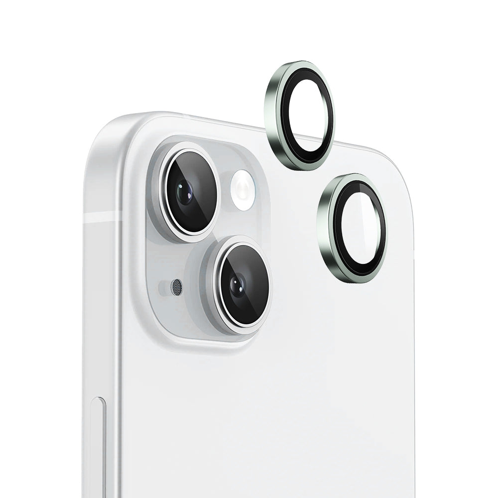 Película protetora para Câmara Traseira Blueo Metal Frame para Apple iPhone 15 Plus / 15, Vidro Temperado, Verde