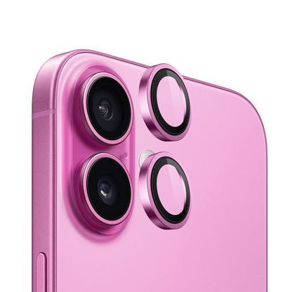Película protetora para Câmara Traseira Blueo Metal Frame para Apple iPhone 16 Plus / 16, Vidro Temperado, Rosa