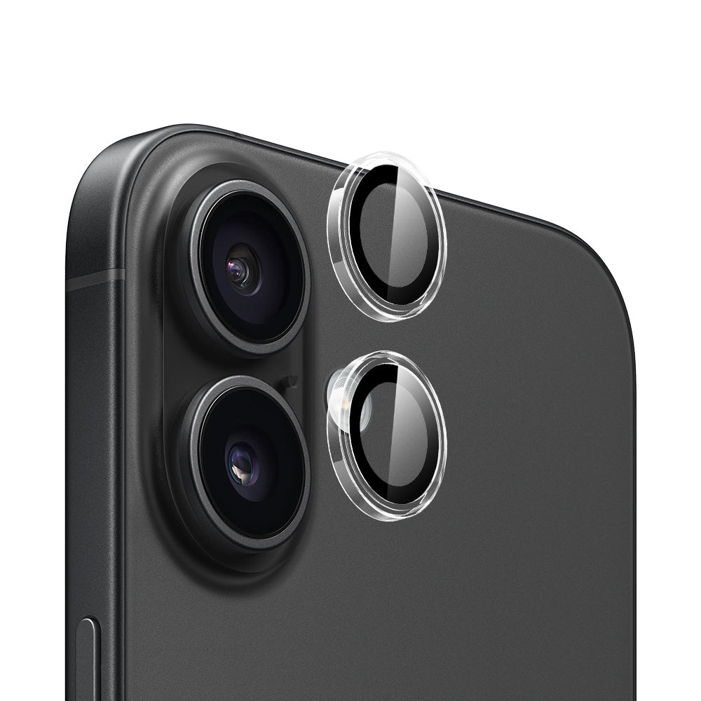 Película protetora para Câmara Traseira Blueo Metal Frame para Apple iPhone 16 Plus / 16, Vidro Temperado, Transparente