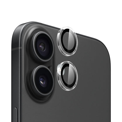 Película protetora para Câmara Traseira Blueo Metal Frame para Apple iPhone 16 Plus / 16, Vidro Temperado, Transparente
