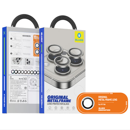 Película Protetora de Câmera Traseira Blueo Metal Frame para Apple iPhone 17 Air, Vidro Temperado, Preta
