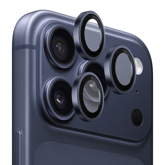 Película Protetora de Câmera Traseira Blueo Metal Frame para Apple iPhone 17 Pro Max / 17 Pro, Vidro Temperado, Azul