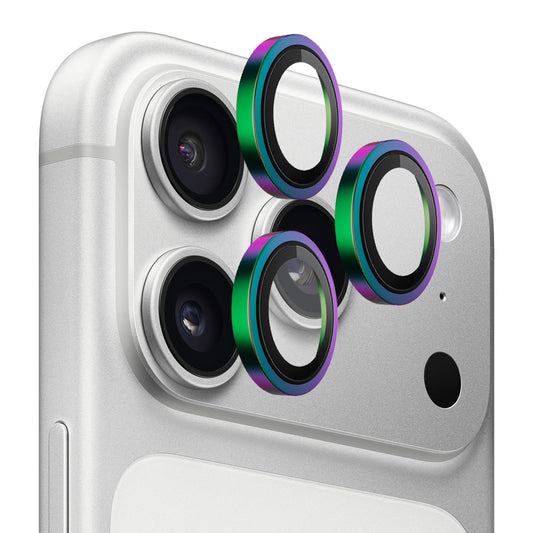 Película Protetora de Câmera Traseira Blueo Metal Frame para Apple iPhone 17 Pro Max / 17 Pro, Vidro Temperado, Multicolor