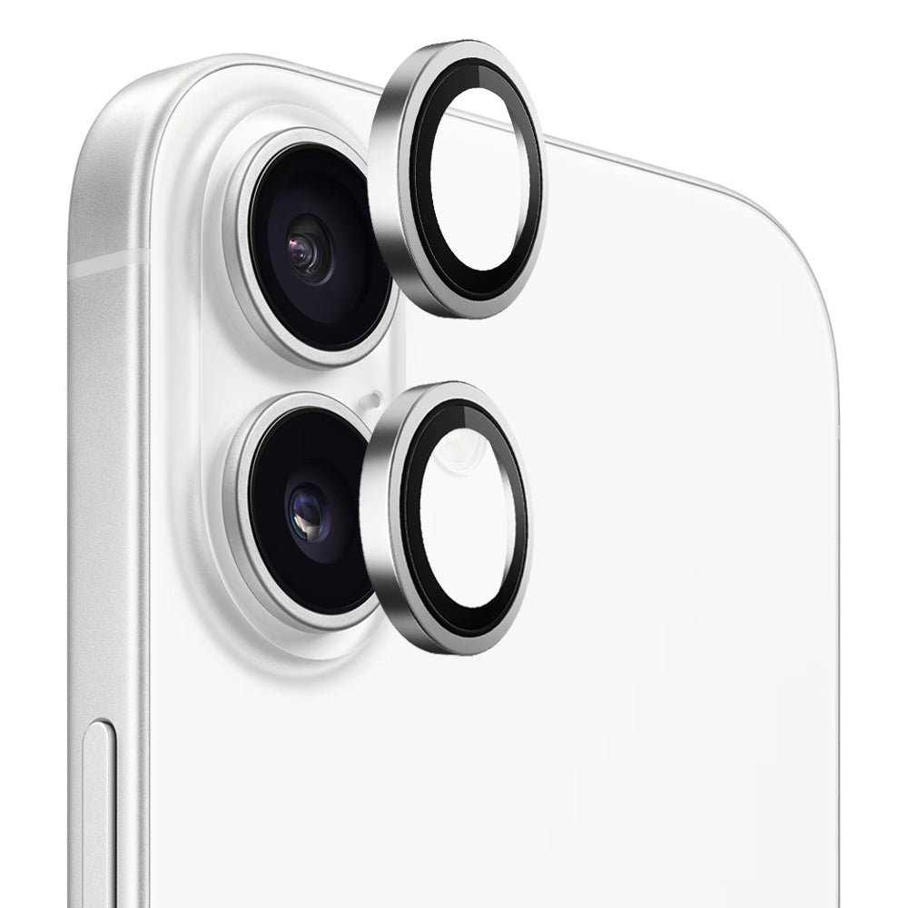 Película Protetora de Câmera Traseira Blueo Metal Frame para Apple iPhone 17, Vidro Temperado, Prateada