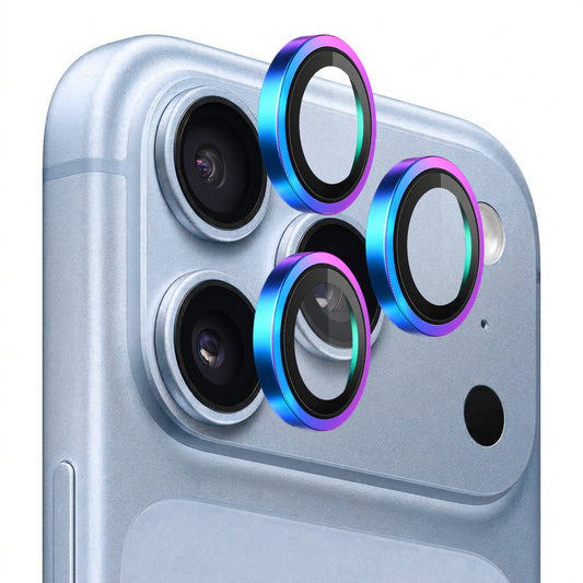 Película de proteção para a câmara traseira Blueo Metal Frame para Apple iPhone 18 Pro / 18 Pro Max, vidro temperado, multicolorida