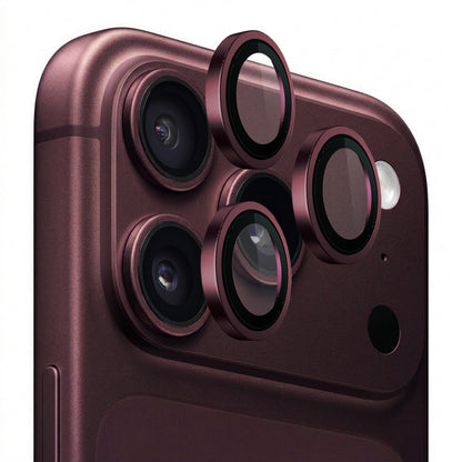 Película de proteção para a câmara traseira Blueo Metal Frame para Apple iPhone 18 Pro / 18 Pro Max, vidro temperado, cor de vinho
