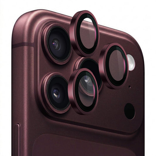 Película de proteção para a câmara traseira Blueo Metal Frame para Apple iPhone 18 Pro / 18 Pro Max, vidro temperado, cor de vinho
