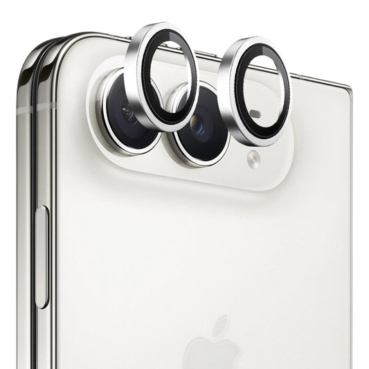 Película de proteção para a câmara traseira Blueo Metal Frame para Apple iPhone Duo, vidro temperado, prateada