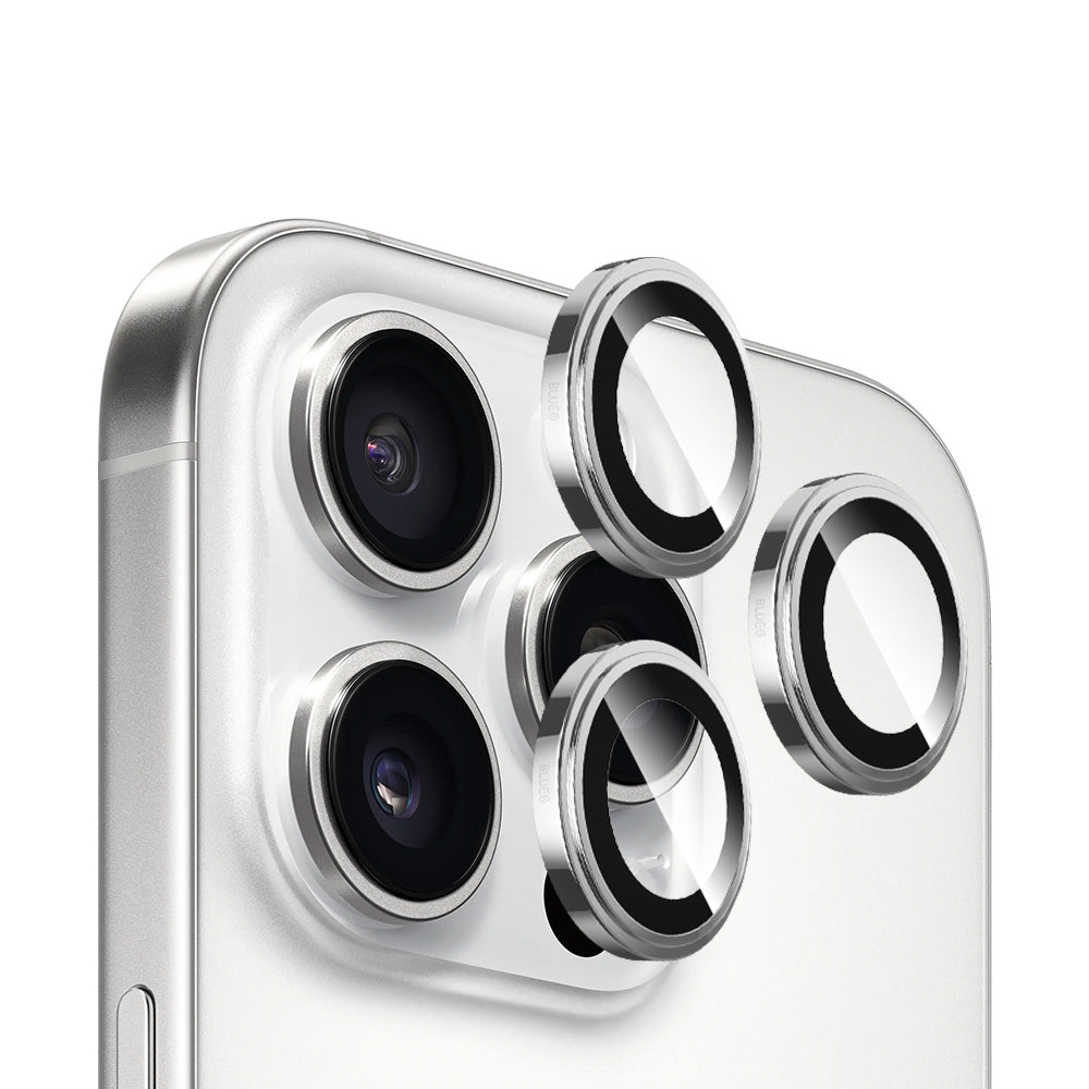 Película protetora para Câmara Traseira Blueo Sapphire Crystal para Apple iPhone 16 Pro Max / 16 Pro, Vidro Temperado, Prateado
