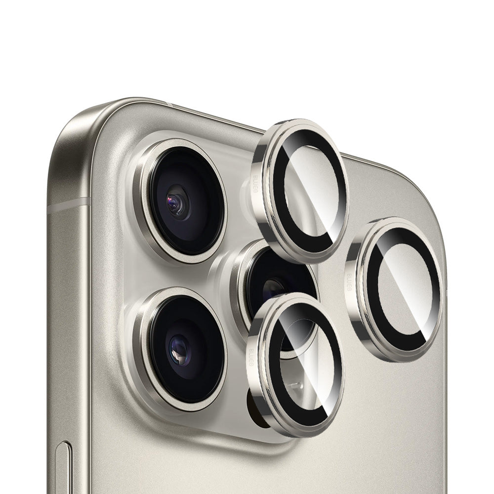 Película protetora para Câmara Traseira Blueo Sapphire Crystal para Apple iPhone 16 Pro Max / 16 Pro, Vidro Temperado, Cinzento Metálico