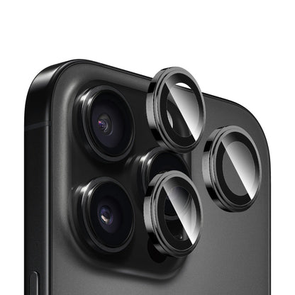 Película protetora para Câmara Traseira Blueo Sapphire Crystal para Apple iPhone 16 Pro Max / 16 Pro, Vidro Temperado, Preto