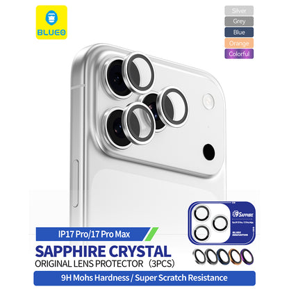 Película de Proteção para Câmera Traseira Blueo Sapphire Crystal para Apple iPhone 17 Pro Max / 17 Pro, Vidro Temperado, Azul
