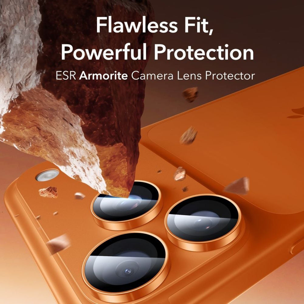 Película Protetora de Câmera Traseira ESR Armorite para Apple iPhone 14 Pro, Vidro Temperado, Laranja