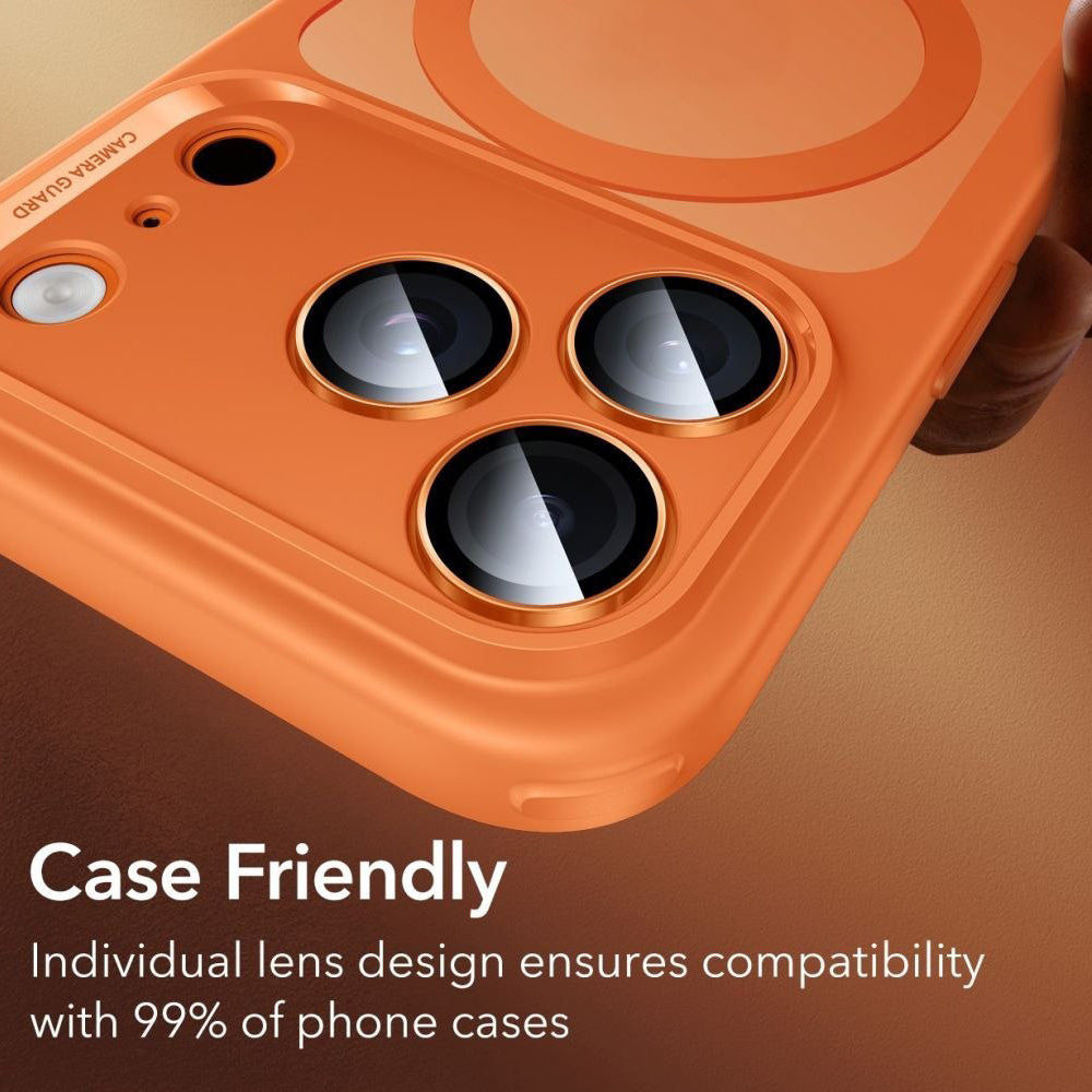 Película Protetora de Câmera Traseira ESR Armorite para Apple iPhone 14 Pro, Vidro Temperado, Laranja