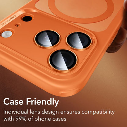 Película Protetora de Câmera Traseira ESR Armorite para Apple iPhone 14 Pro, Vidro Temperado, Laranja
