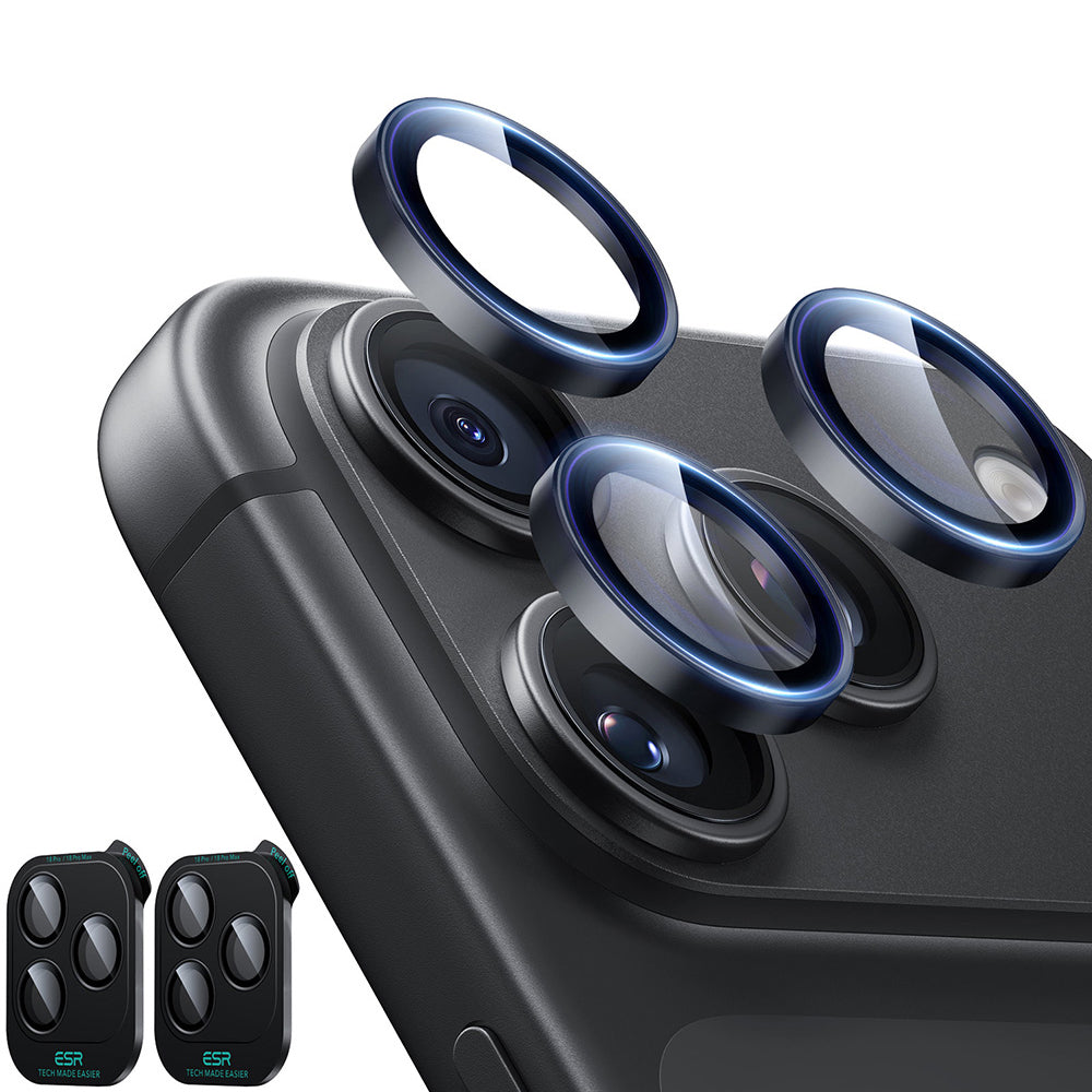 Película protetora para Câmara Traseira ESR Armorite para Apple iPhone 18 Pro / 18 Pro max, Vidro Temperado, Conjunto de 2 peças, Preto