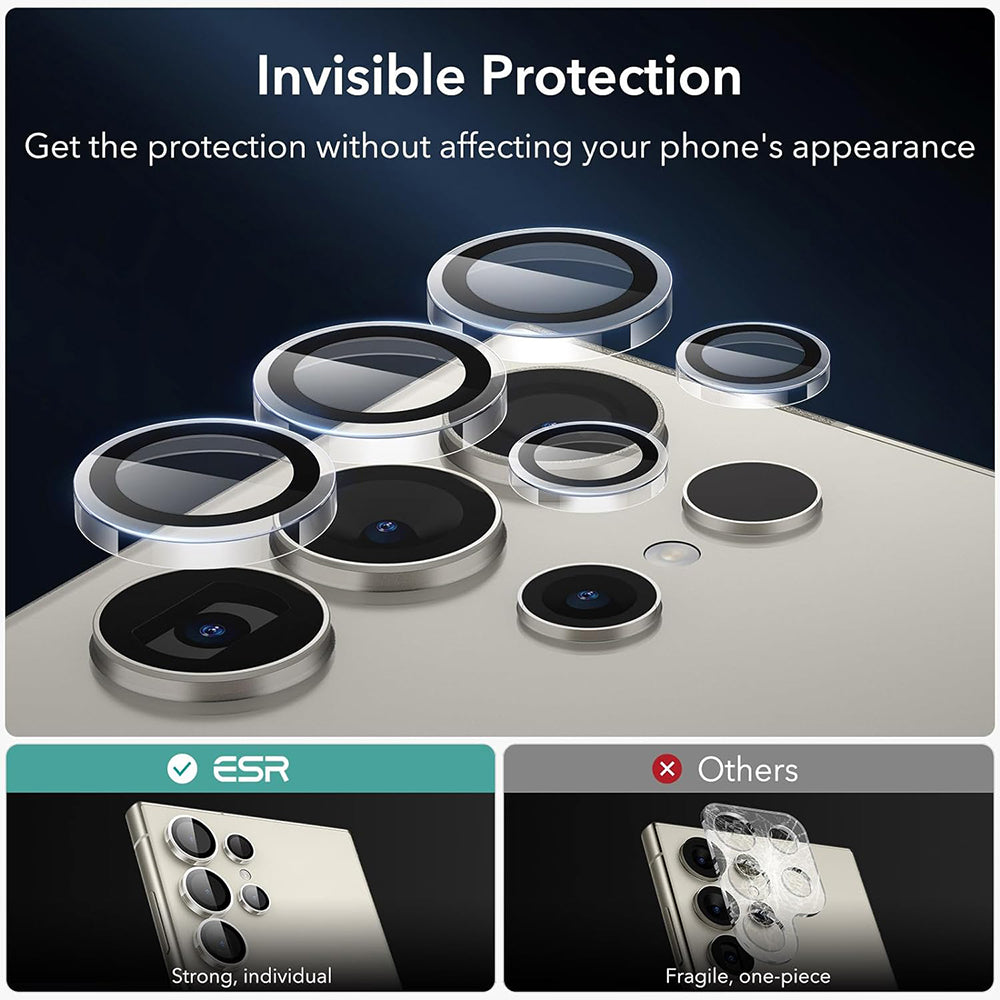 Película protetora para Câmara Traseira ESR para Samsung Galaxy S24 Ultra S928, Vidro Temperado, Conjunto de 2 peças, Transparente