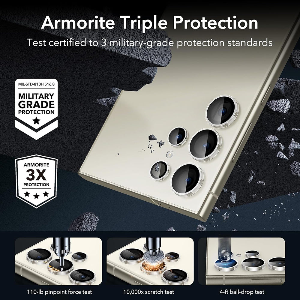 Película protetora para Câmara Traseira ESR para Samsung Galaxy S24 Ultra S928, Vidro Temperado, Conjunto de 2 peças, Transparente