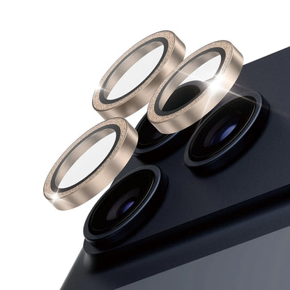 Película Protetora de Câmera Traseira PanzerGlass Hoops Glitter para Apple iPhone 17 Pro Max / 17 Pro / 16 Pro Max / 16 Pro, Vidro Temperado, Dourada