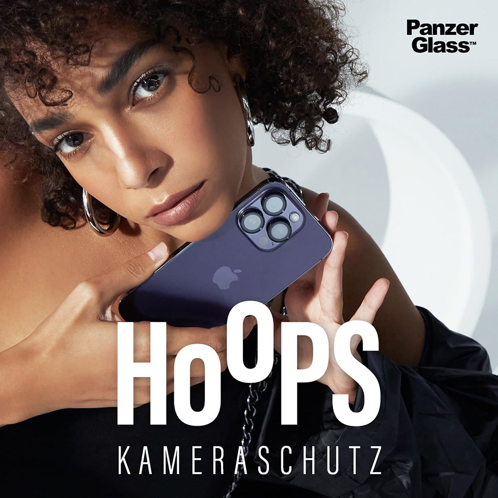 Película Protetora de Câmera Traseira PanzerGlass Hoops Glitter para Apple iPhone 17 Pro Max / 17 Pro / 16 Pro Max / 16 Pro, Vidro Temperado, Dourada