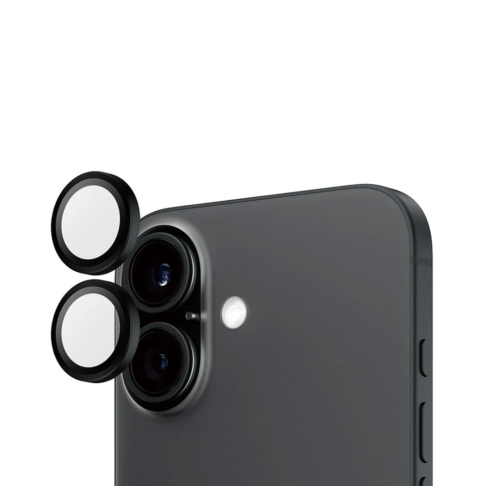 Película Protetora de Câmera Traseira PanzerGlass Hoops para Apple iPhone 16 Plus / 16, Vidro Temperado, Preto
