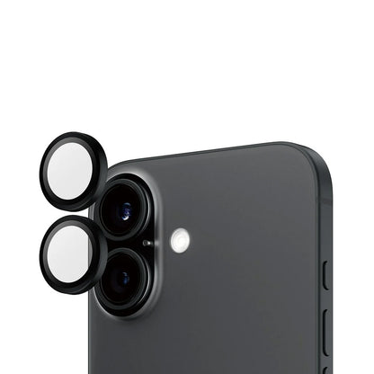 Película Protetora de Câmera Traseira PanzerGlass Hoops para Apple iPhone 16 Plus / 16, Vidro Temperado, Preto