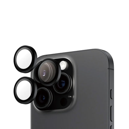 Película Protetora de Câmera Traseira PanzerGlass Hoops para Apple iPhone 16 Pro Max / 16 Pro, Vidro Temperado, Preto
