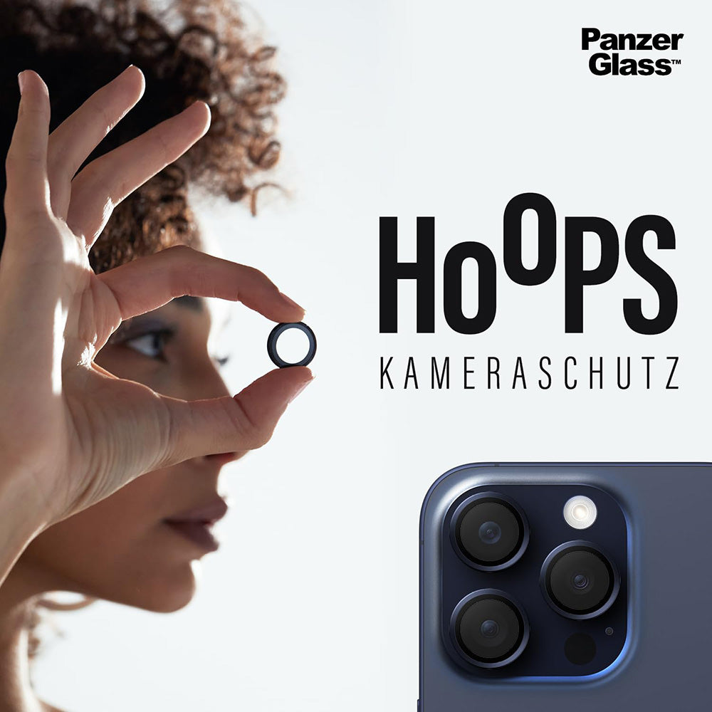 Película Protetora de Câmera Traseira PanzerGlass Hoops para Apple iPhone 16e, Vidro Temperado, Transparente.