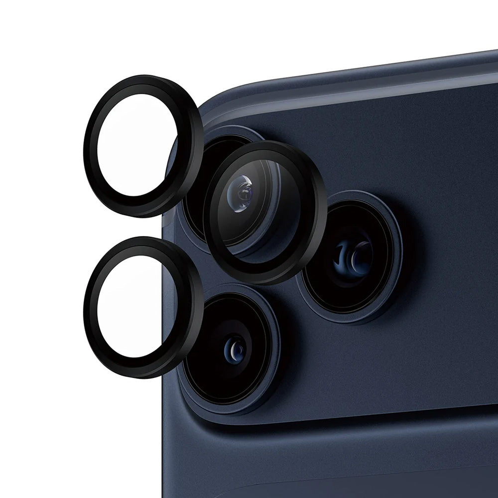 Película Protetora de Câmera Traseira PanzerGlass Hoops para Apple iPhone 17 Pro Max / 17 Pro / 16 Pro Max / 16 Pro, Vidro Temperado, Preto
