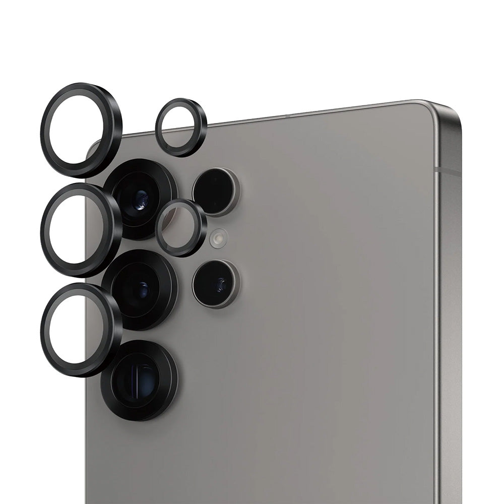 Película Protetora PanzerGlass Hoops para Câmara Traseira do Samsung Galaxy S25 Ultra S938, Vidro Temperado, Preta