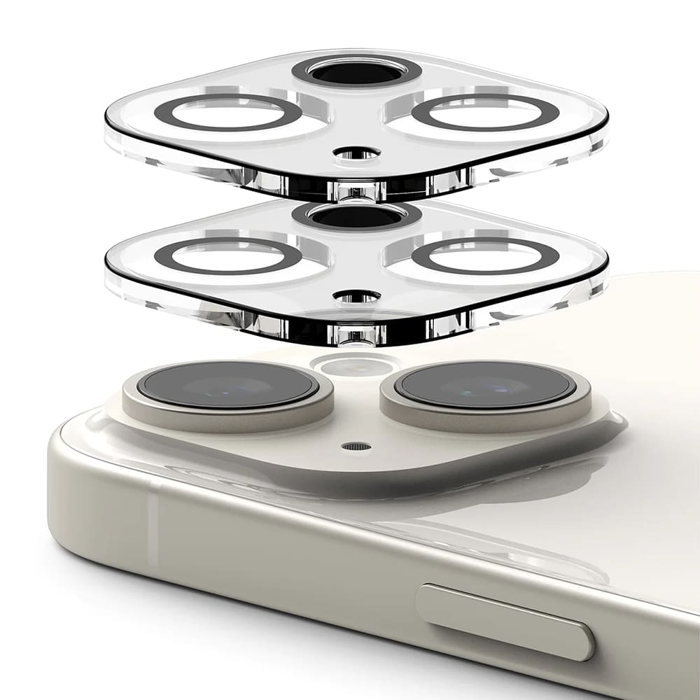 Película Protetora de Câmera Traseira Ringke para Apple iPhone 15 Plus / 15, Vidro Temperado, Conjunto de 2 Peças, Transparente