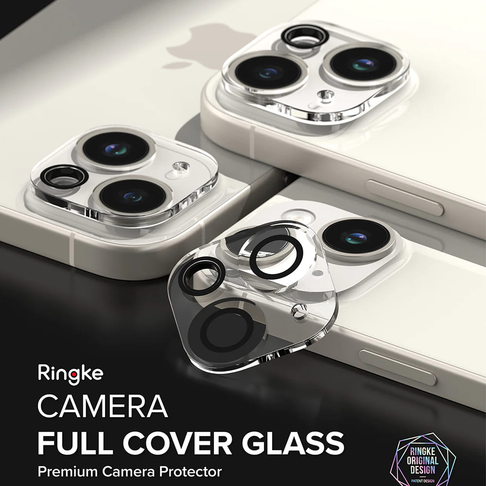 Película Protetora de Câmera Traseira Ringke para Apple iPhone 15 Plus / 15, Vidro Temperado, Conjunto de 2 Peças, Transparente