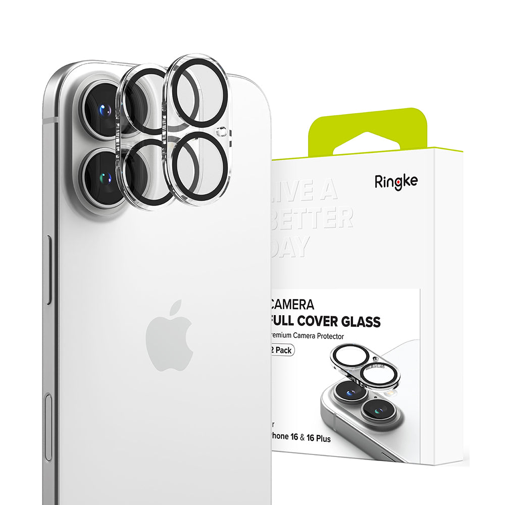 Película protetora para Câmara Traseira Ringke para Apple iPhone 16 Plus / 16, Vidro Temperado, Conjunto de 2 peças, Transparente