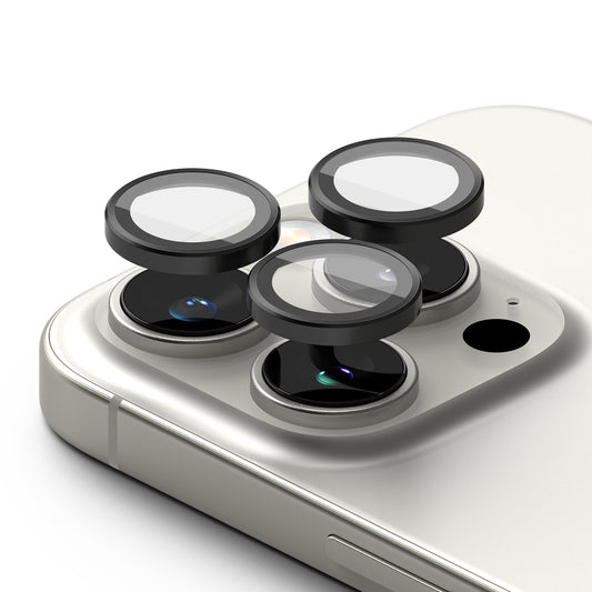 Película Protetora de Câmera Traseira Ringke para Apple iPhone 16 Pro Max / 16 Pro, Vidro Temperado, Conjunto de 2 peças, Preta