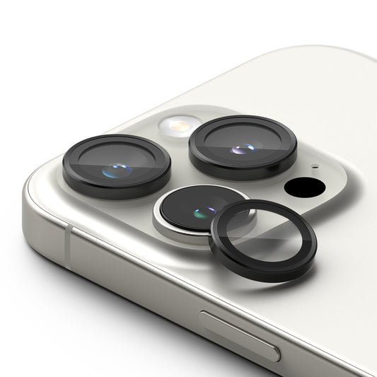 Película Protetora de Câmera Traseira Ringke para Apple iPhone 16 Pro Max / 16 Pro, Vidro Temperado, Conjunto de 2 peças, Preta