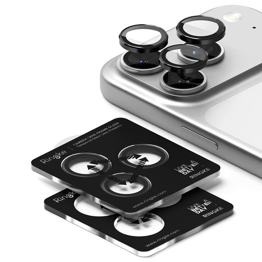 Película Protetora Ringke para Câmara Traseira do Apple iPhone 17 Pro Max / 17 Pro, Vidro Temperado, Preta