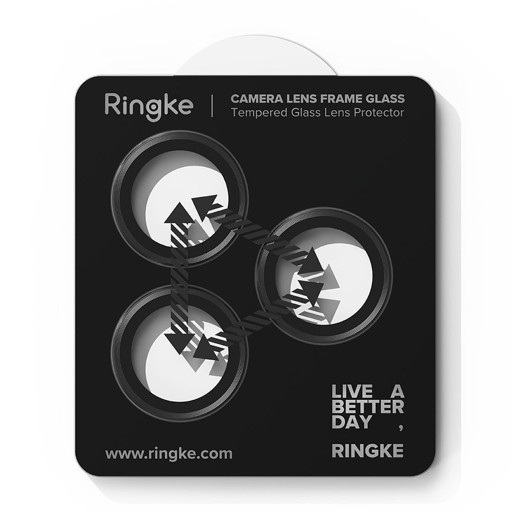 Película Protetora Ringke para Câmara Traseira do Apple iPhone 17 Pro Max / 17 Pro, Vidro Temperado, Preta