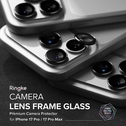Película Protetora Ringke para Câmara Traseira do Apple iPhone 17 Pro Max / 17 Pro, Vidro Temperado, Preta