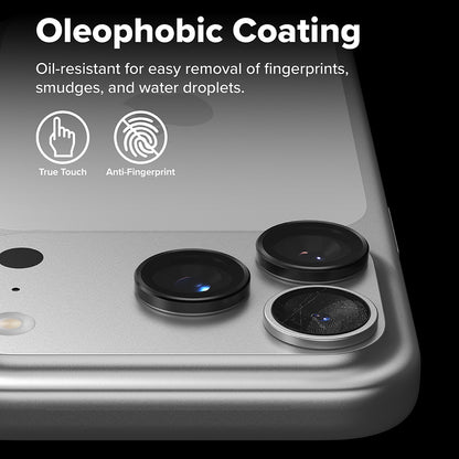 Película Protetora Ringke para Câmara Traseira do Apple iPhone 17 Pro Max / 17 Pro, Vidro Temperado, Preta