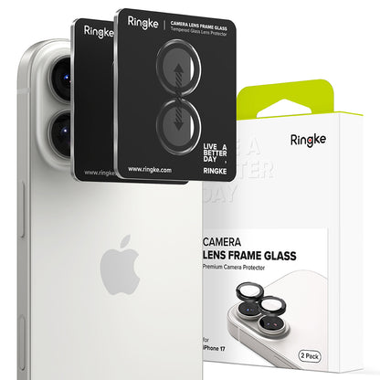 Película Protetora Ringke para Câmara Traseira do Apple iPhone 17, Vidro Temperado, Preta