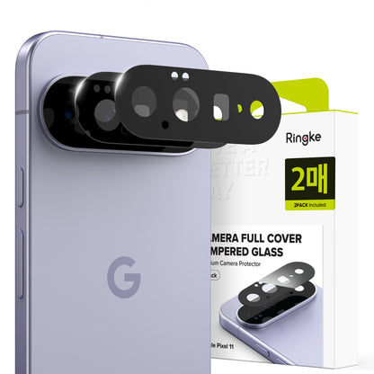 Ringke Rear Camera Protective Film for Google Pixel 11, Tempered Glass, Set of 2 Pieces, Black