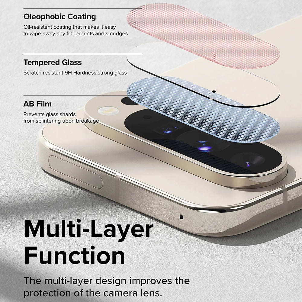 Película protetora para Câmara Traseira Ringke para Google Pixel 9 Pro, Vidro Temperado, Conjunto de 3 unidades, Transparente